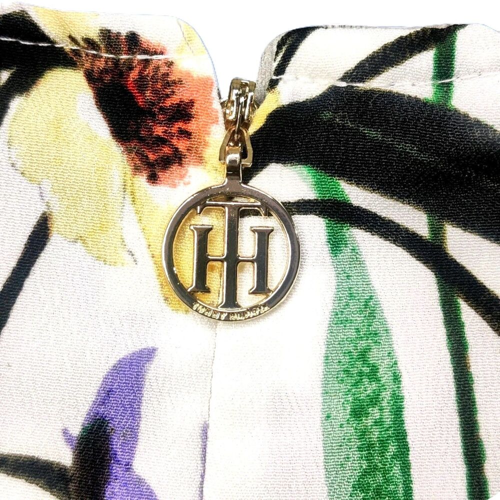Tommy Hilfiger Sleeveless Floral Top Women’s Medium Multicolor Print Zip Back - Picture 5 of 7